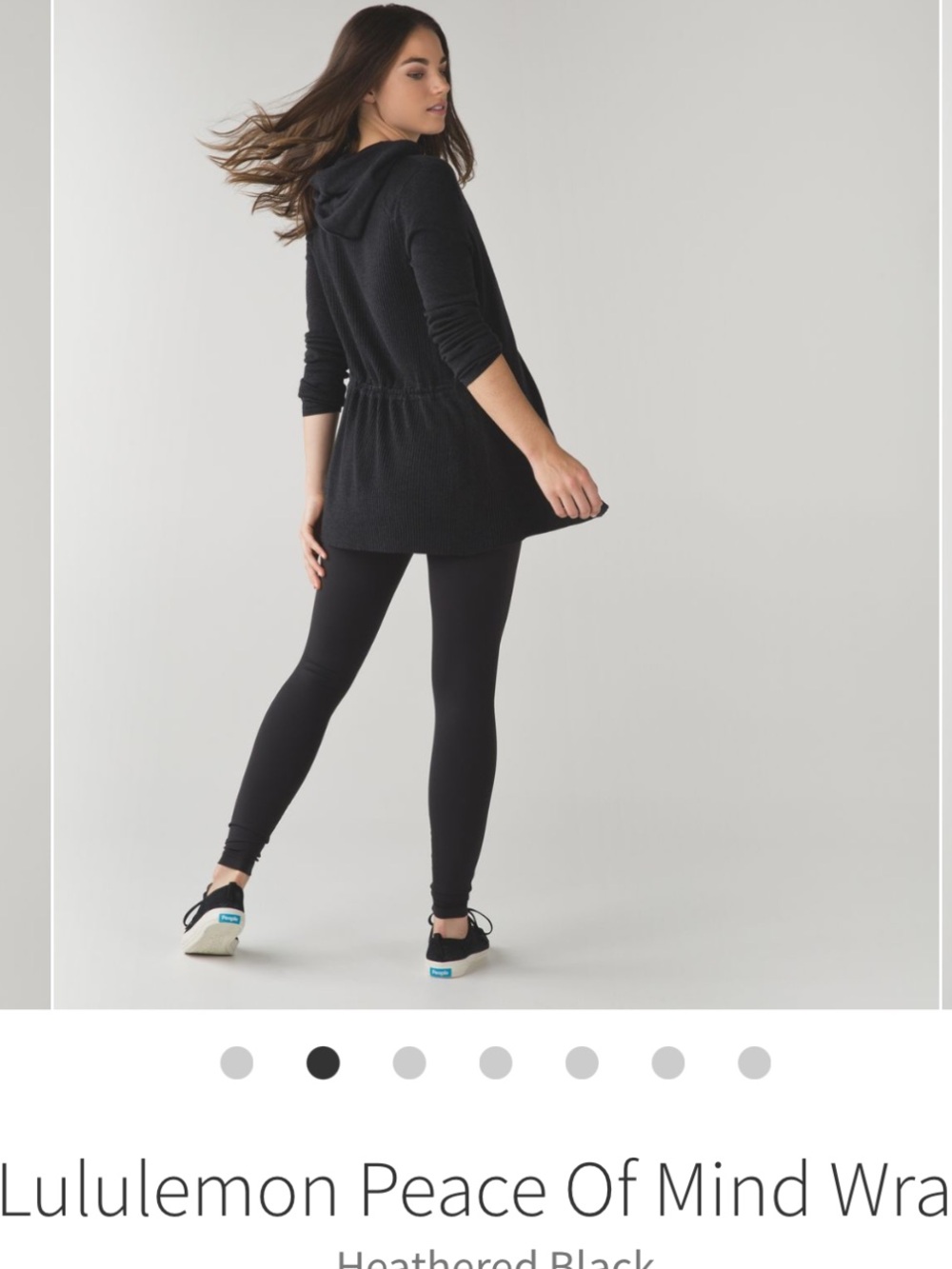 LULULEMON Peace of Mind Wrap Charcoal Grey Size 6/8 Cashmere Bamboo Knit Sweater